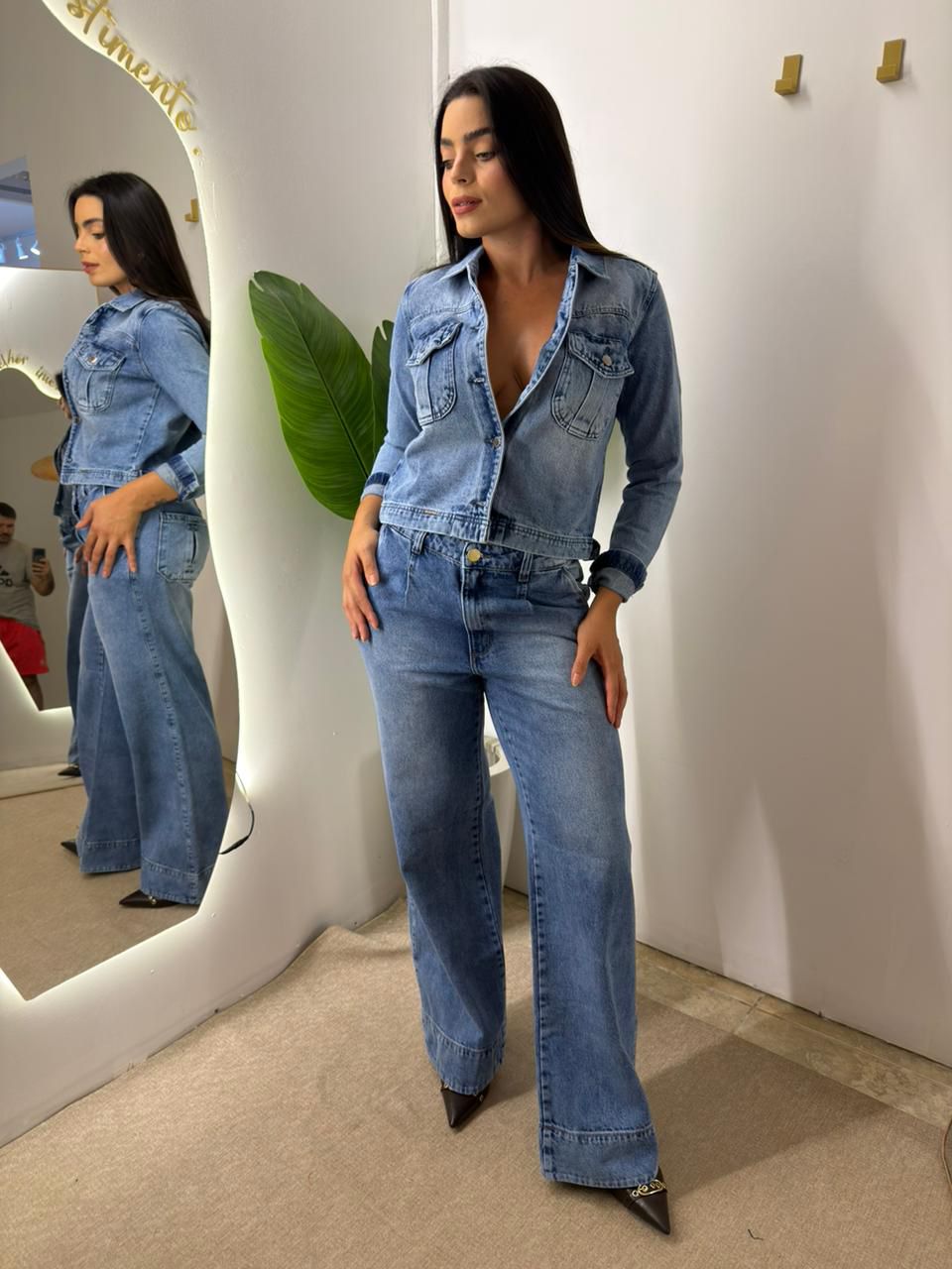 Conjunto Calça Blusa Jeans